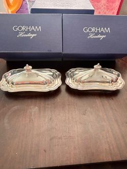 2 Gorham Heritage butter dishes
