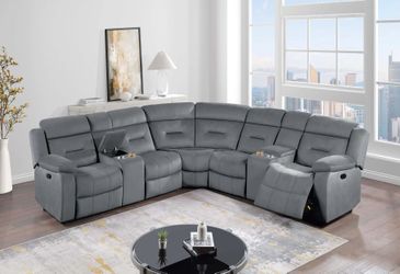 Manual Recliner Sectional - Gray Color