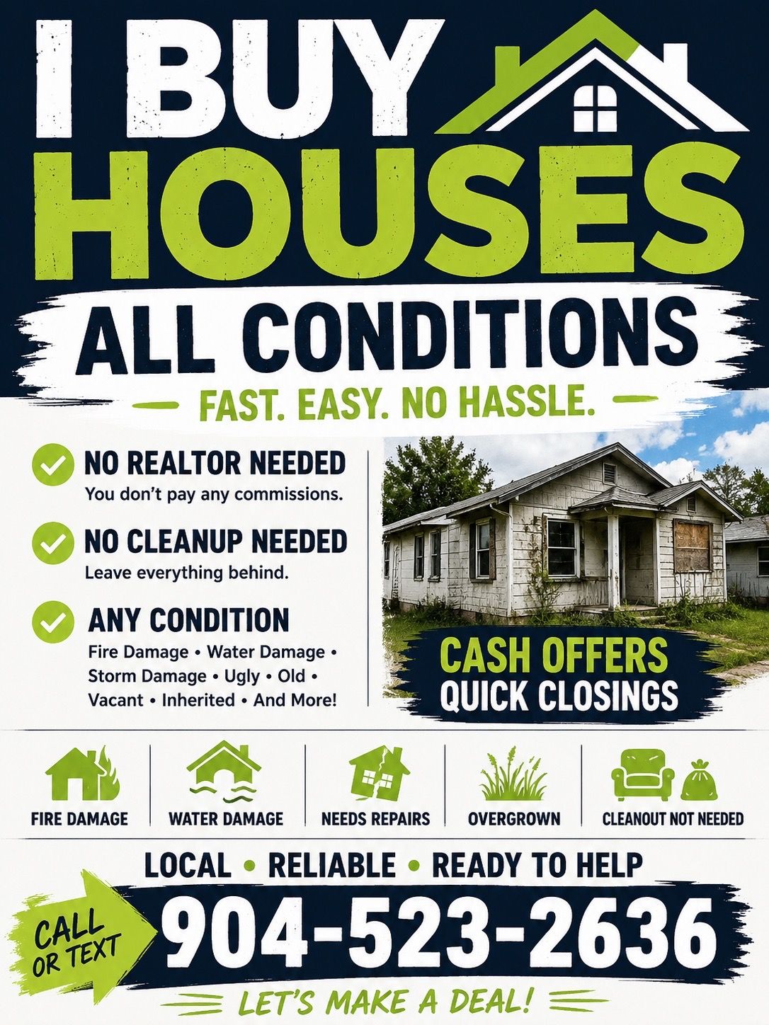I buy houses, all conditions