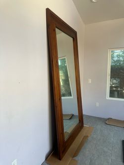 Gorgeous Custom 8' x 4' Solid Wood Floor Mirror – Statement Piece