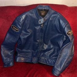 Vanson Leather Riders Jacket Blue