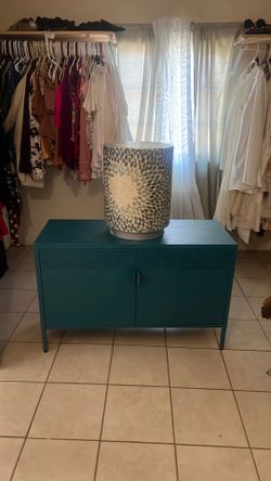 Locker cabinet with small side table
