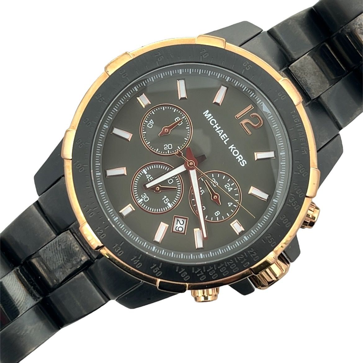 Michael Kors Men’s Chronograph MK-8173 Black Gold Watch (A1G002429)