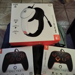 Nintendo Switch Air Lite Fit Turtle Beach Headset  2 Spectra Controllers All For  $60