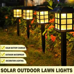 Solar Outdoor Lawn Lights Retro House Shaped Lamp Waterproof Courtyard Garden Decoration Night Lamp Inserted Small Palace Lights