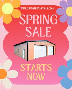 GREAT OFFERS THIS SPRING ON ALL CARPORTS, BARNS, SHEDS, GARAGES