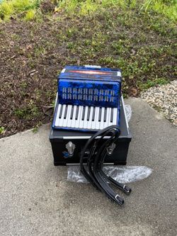 Blue Piano Accordion with Case