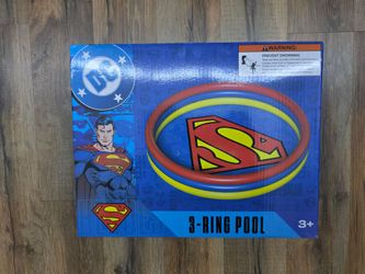 DC Comics Superman 47" Inflatable 3-Ring Pool Kids Swimming Wading Pool SMRP300