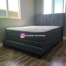 New In Box Queen Bed Frame With Mattress (Read Description Below)