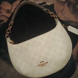 Coach  White & Gold Hobo Bag