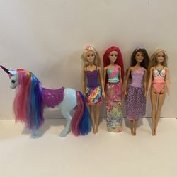 Barbie Dreamtopia rainbow unicorn & princesses, Doll Added