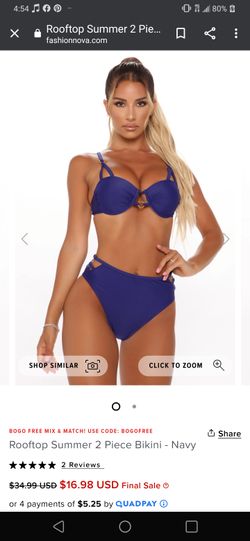 Fashion Nova rooftop summer 2 piece bikini- Navy