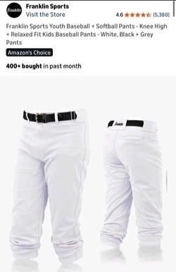 Franklin Sports Youth Baseball + Softball Pants Size M ( Brand New, Size M ) For $10 Each