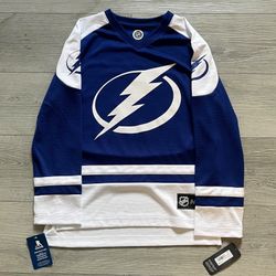 TAMPA BAY LIGHTNING AUTHENTIC NHL HOCKEY JERSEY BLUE BOYS YOUTH L 12/14 W TAGS