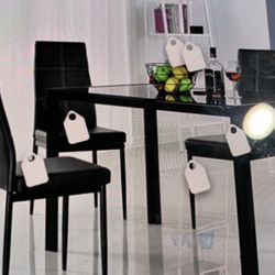 Brand New Piece Modern Dining Table Set for 4, Kitchen Table and Chairs for 4,Black Glass Dining Table Set, Small Kitchen Table and PU Leather Chairs 