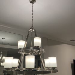 Chandelier 9 Lamps, Stainless Steel
