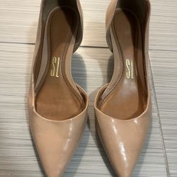 Beige Leather High Heel Shoes