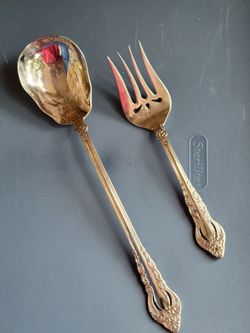 Reed and Barton Stainless Serving Fork & Spoon