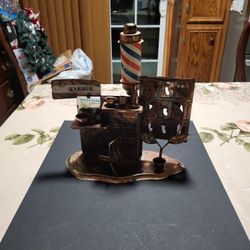 Vintage Metal Barber Shop Art 