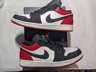 Jordan 1 Low Men's Size 10 White Black Red