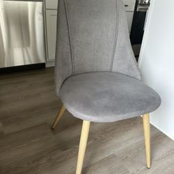 Four Gray Dining Chairs 