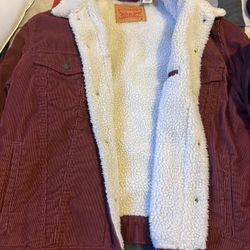 Burgundy Jean Jacket Size Medium