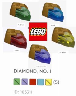 LEGO Translucent Diamond Pieces – 5 Colors – $5 Each