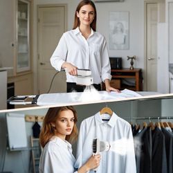 Steamer for Clothes,2-in-1Handheld Ironing Machine,Professional 5 Modes,15s Fast Heat-up, Fabric Wrinkle Remover,100ml Water Tank,Lightweight Steam Ir