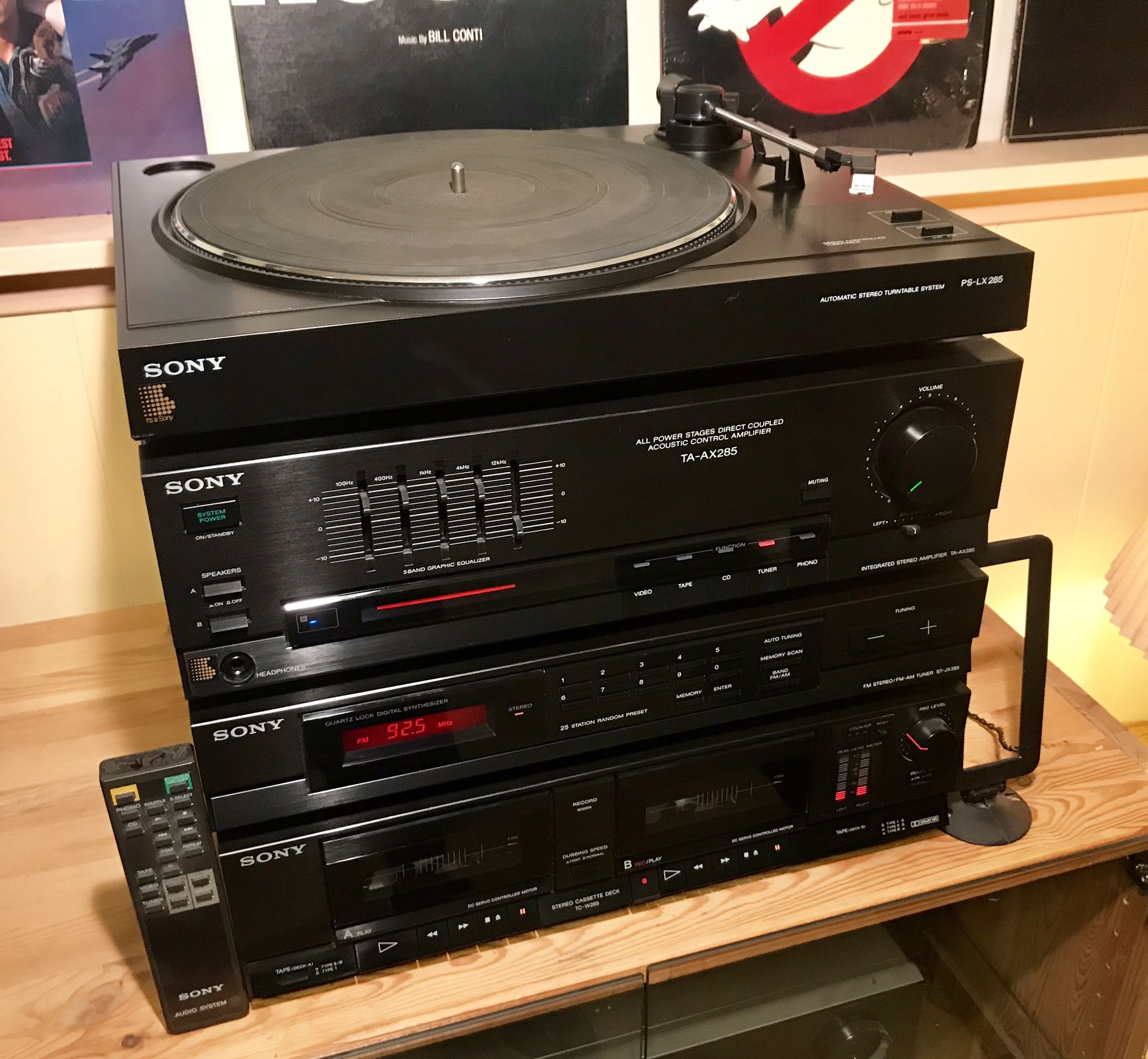 Complete Matching Vintage Sony Stereo with Remote & Manual