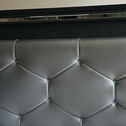 Bed Frame Only. Queen Size, Light Turns On In Back Of Inside Frame. 