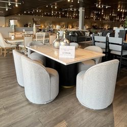 Black 7PC Dining Table Set