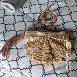 New- MAR Y SOL - GENUINE LEATHER STRAW CROSS BODY ZIPPER CLOSER BAG