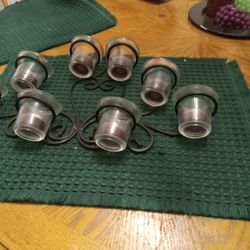 Wrought Iron Wall Sconce Tea Light With Glass Candle  Holder