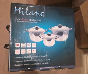 Milano

6PCS ROMA STOCKPOT SET STAINLESS STEEL *NEW*
