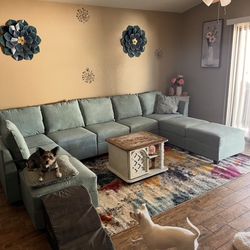Aqua Blue Sectional