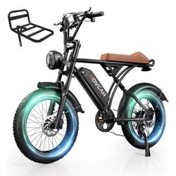 Movcan V60/V60 Pro Electric Bike, 48V 15.6/18.2Ah Removable Battery 20” Fat Tire Electric Bike, 1000/1500W Motor 30/33MPH Top Speed Electric Motorcycl