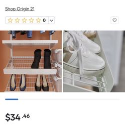 Wire Shoe Shelf 8 Each Rail Not Included 