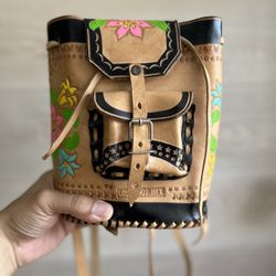 Handmade Tooled Leather Backpack 