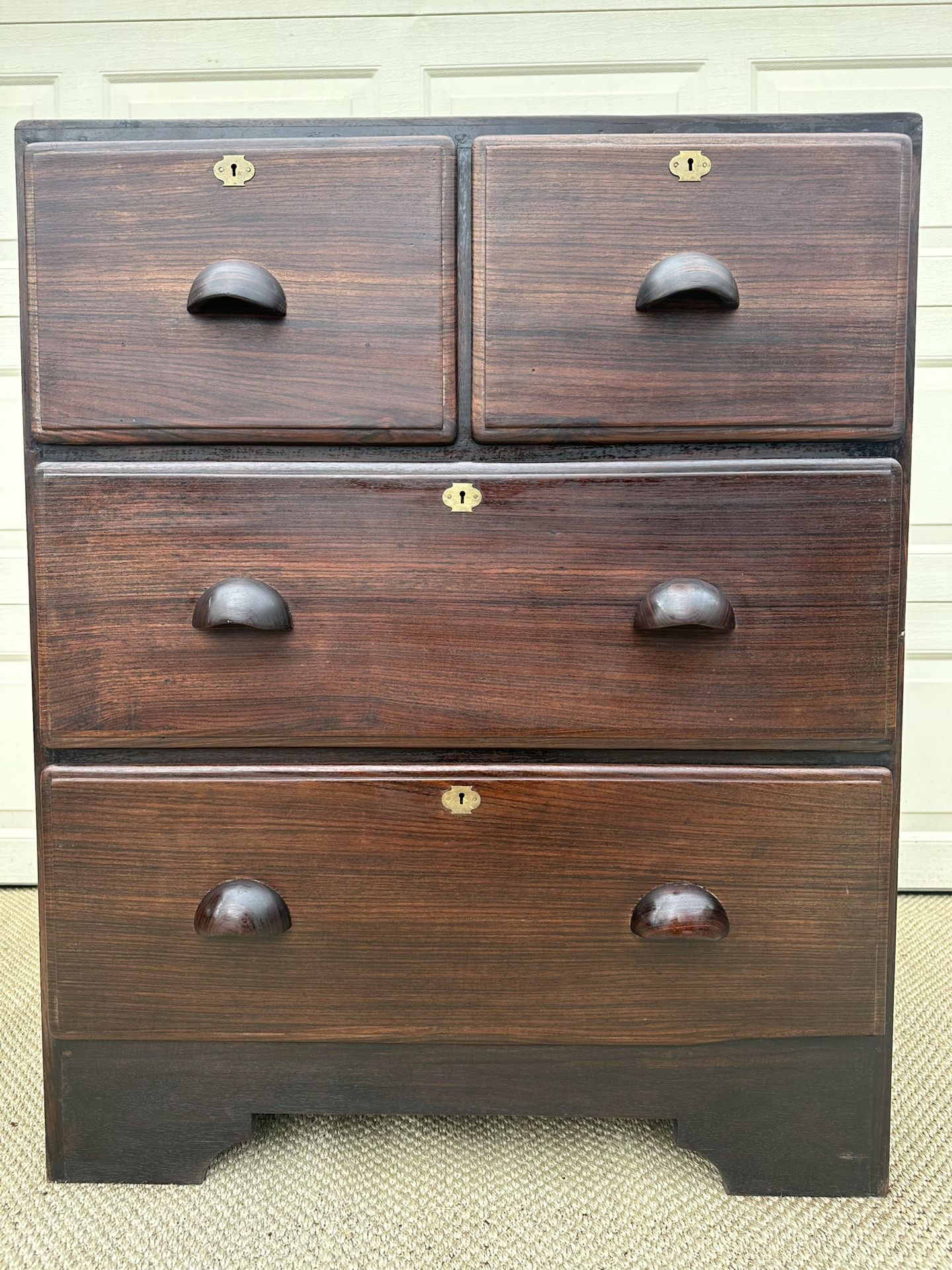 TOP QUALITY! ANTIQUE SOLID BLACK WALNUT CHEST OF DRAWERS - EXTREMELY WELL MADE!