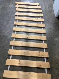 Wooden Bed Slats with Fabric Straps