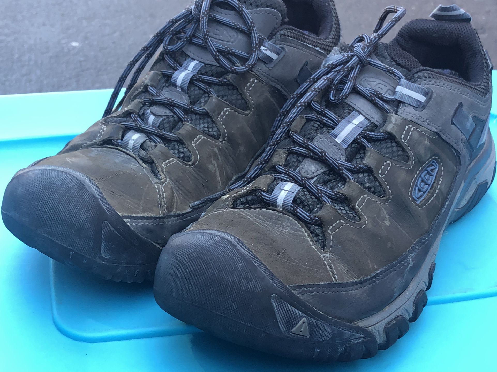 KEEN Men's Gray Leather Outdoor Hiking Shoes Size 12