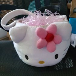 Hello Kitty Easter Basket With Filler. Good Condition.