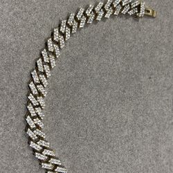 Gold Diamond Cuban Bracelet 