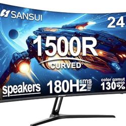SANSUI 24 Inch Curved Gaming Monitor up to 180Hz MPRT 1ms with Built-in Speak...