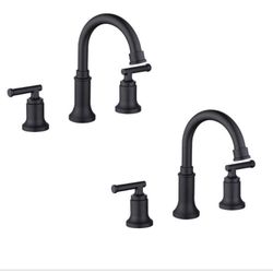 Oswell 8 in. Widespread Double-Handle High-Arc Bathroom Faucet in Matte Black