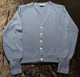 Men Large Christian Dior Navy Blue Cardigan Sweater