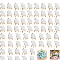  32 Pack Mini Canvas with Easel Sets for Painting