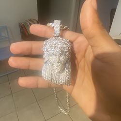 Jesus Piece Diamond Highend Silver Pendant Chain