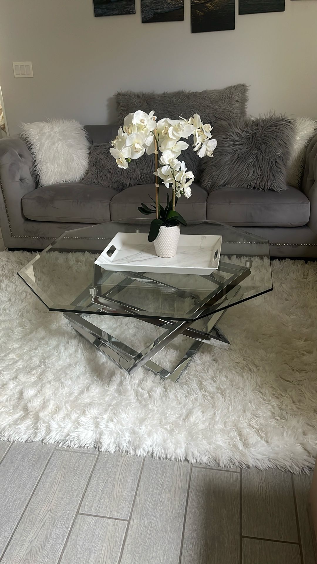 Glass Center Table and End Table