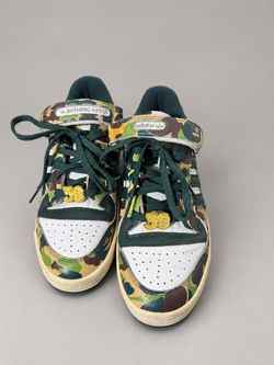 Adidas x BAPE Forum Low “30th Anniversary” Green Camo, Size 8